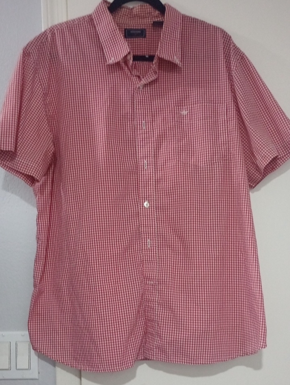 Dockers Red & White Gingham Short Sleeve Button-Down Shirt Size XXL